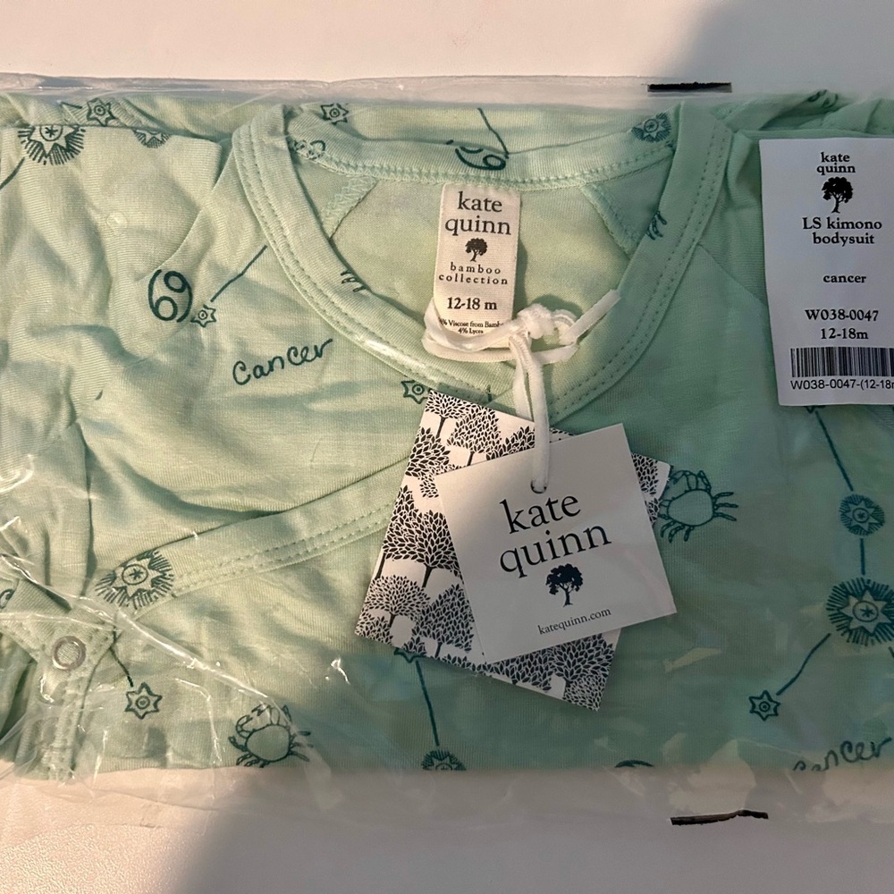 Kate Quinn Zodiac Cancer Mint Long Sleeve Kimono Bodysuit